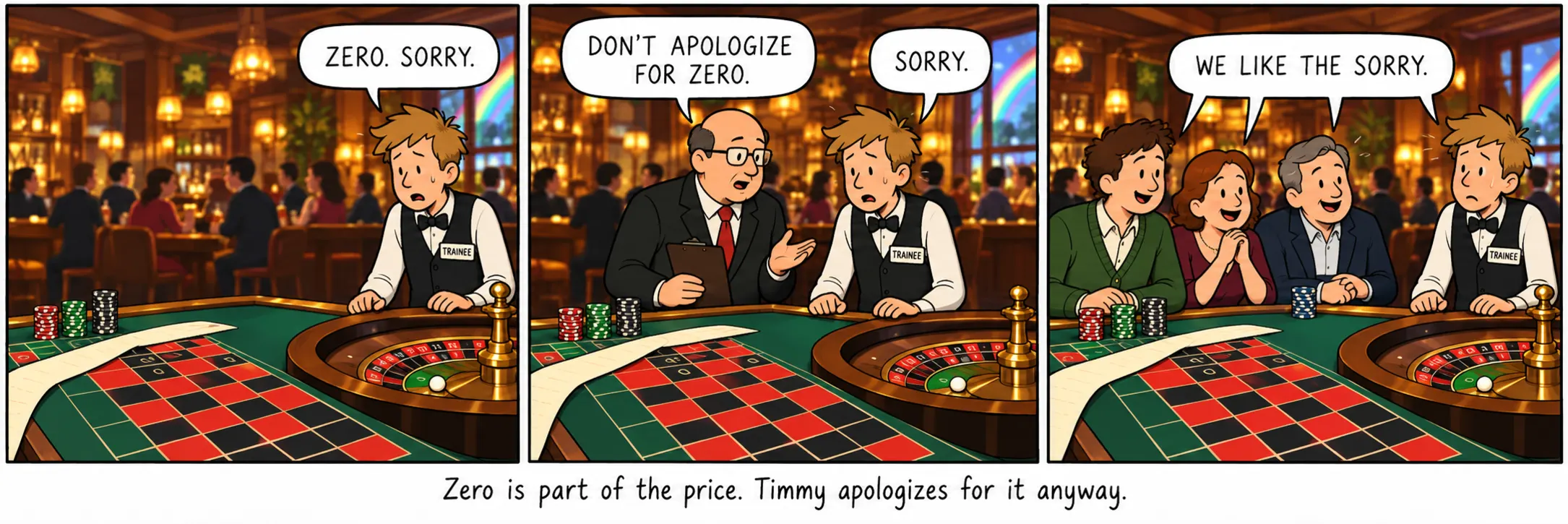 O cero forma parte do prezo. Timmy pide desculpas igualmente.