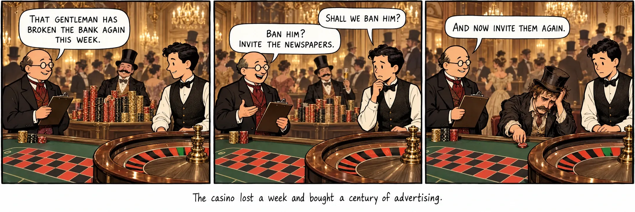 O casino perdeu unha semana e comprou un século de publicidade.